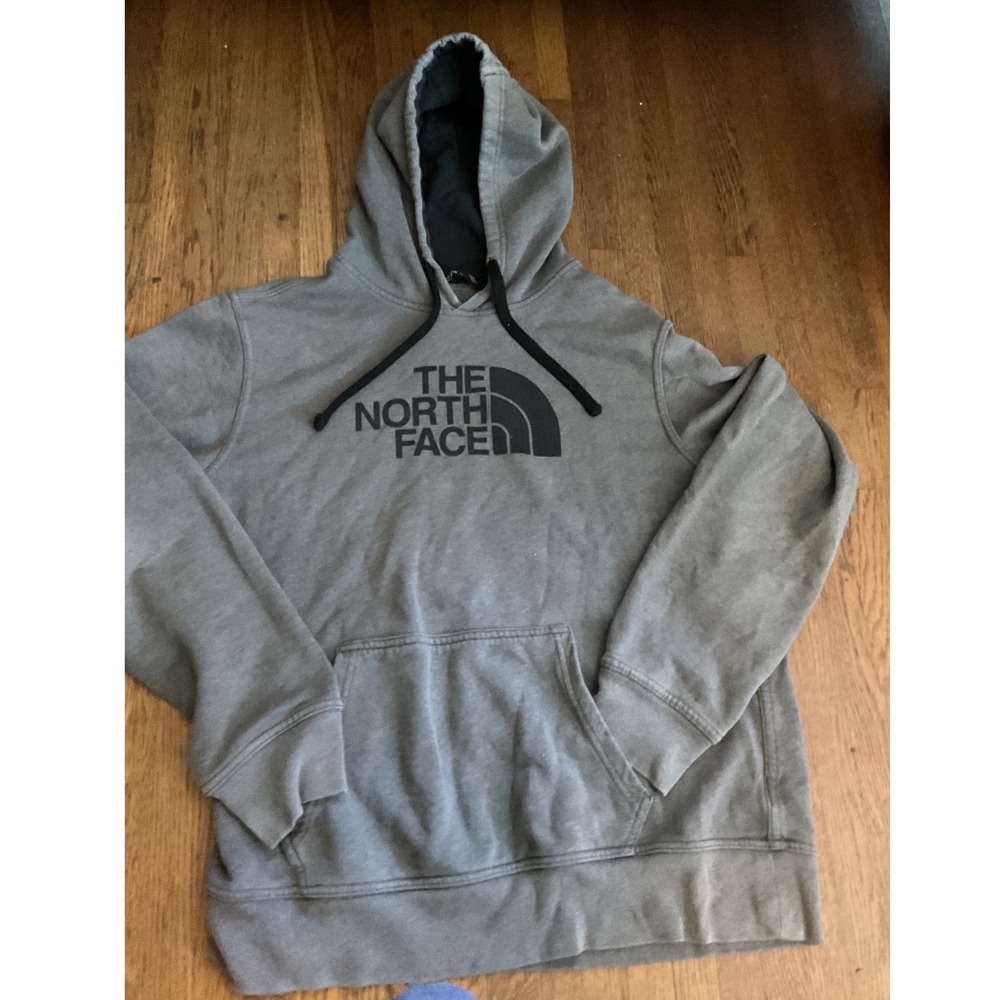 The North Face Mens Grey Half Stone washed Pullover Hoodie Sweatshirt Size Large
